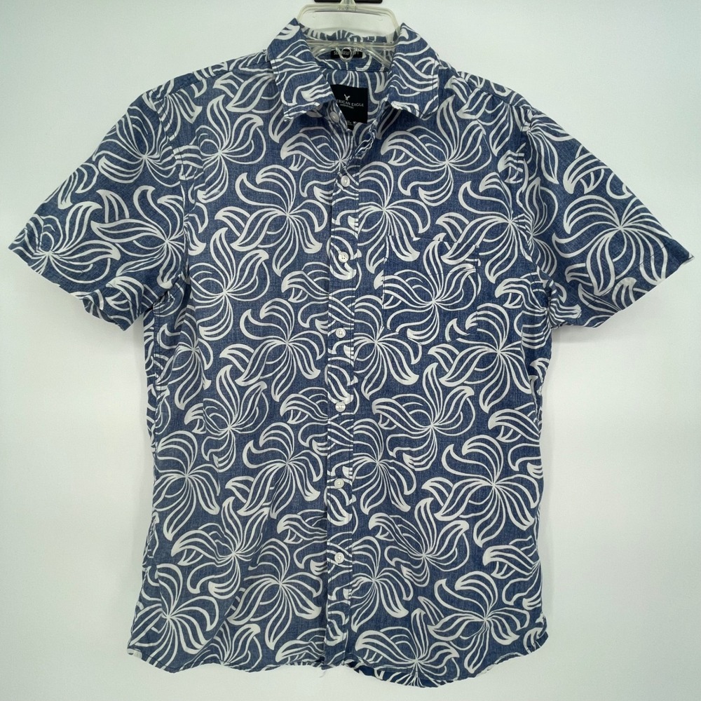 American Eagle Outfitters Mens Button Down Short Sleeve Shirt Floral Size M